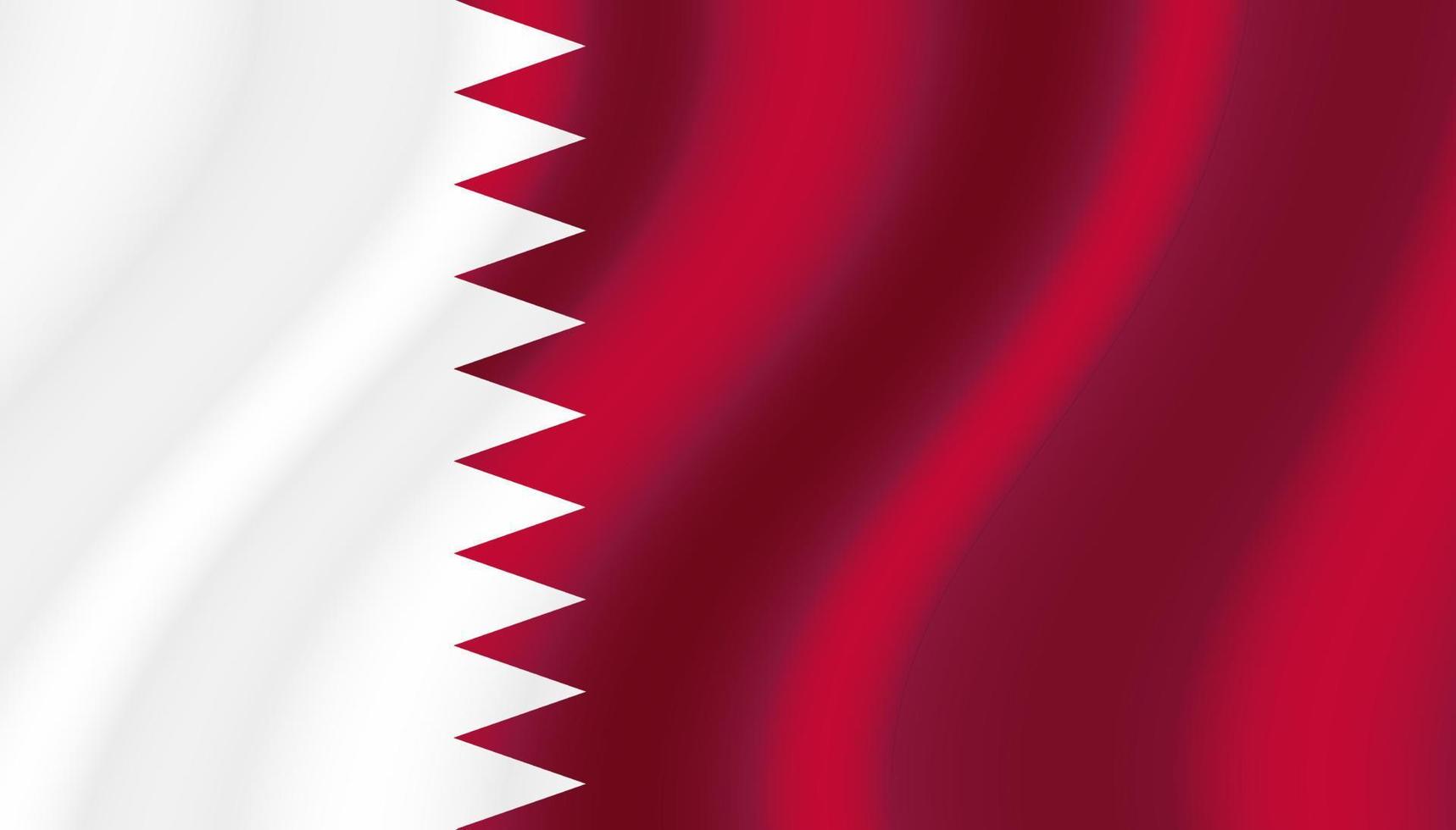 ondulato bandiera di Qatar. vettore