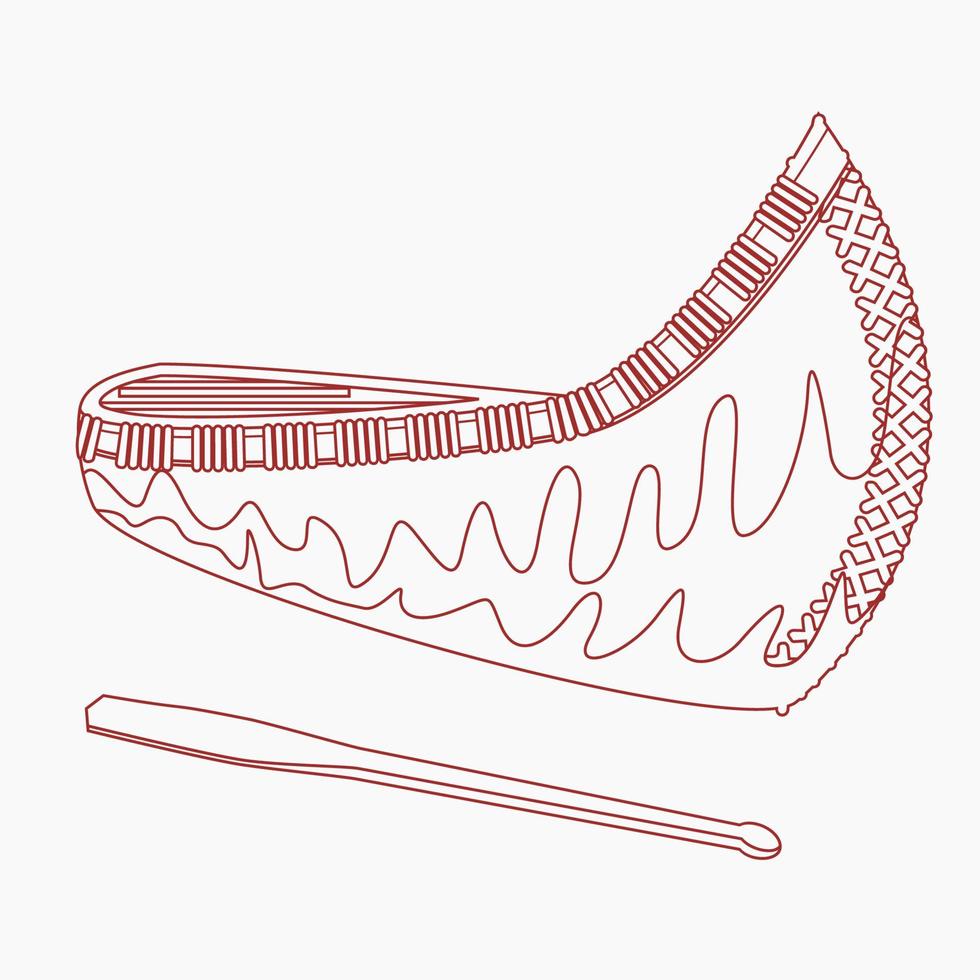 modificabile isolato davanti lato obliquo Visualizza nativo americano canoa con pagaia vettore illustrazione nel schema stile per mezzi di trasporto o tradizionale cultura e storia relazionato design