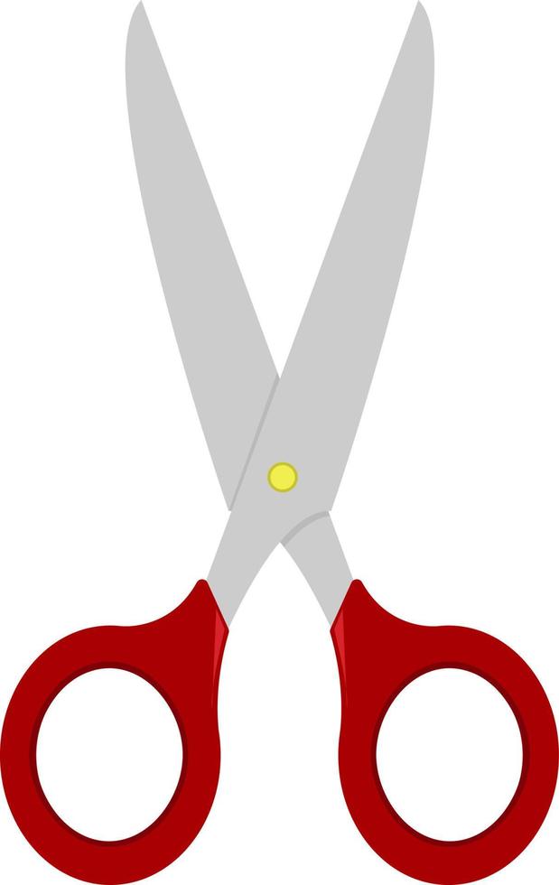 rosso forbici, illustrazione, vettore su bianca sfondo.