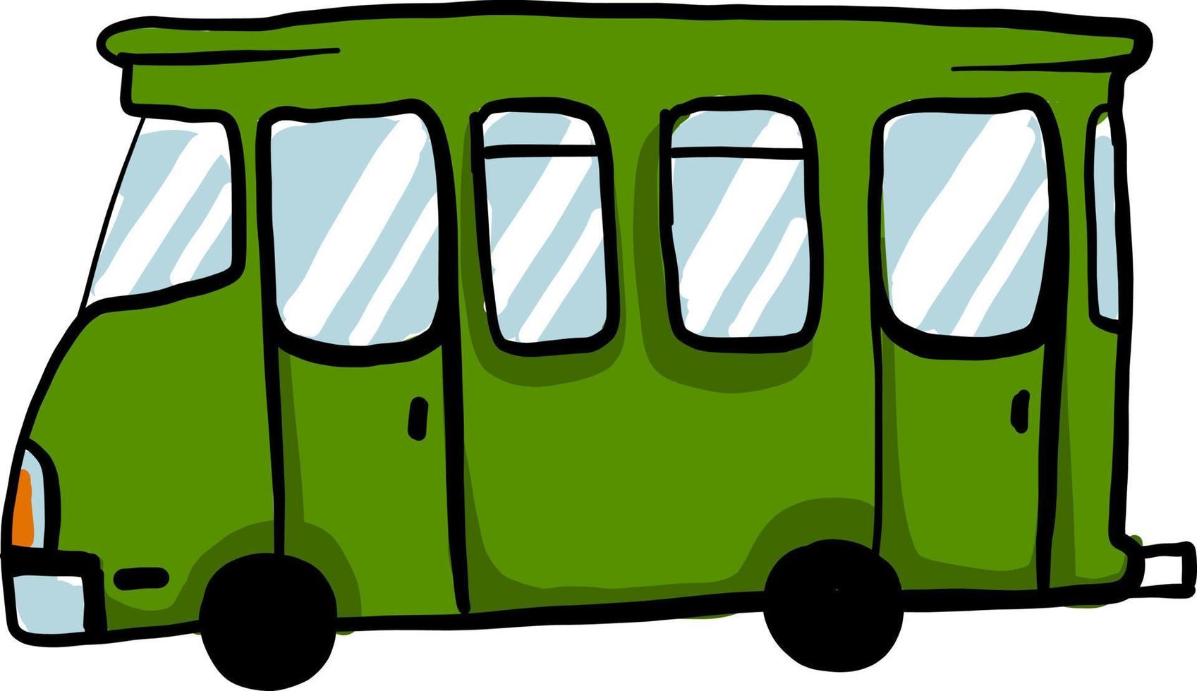 verde autobus, illustrazione, vettore su bianca sfondo