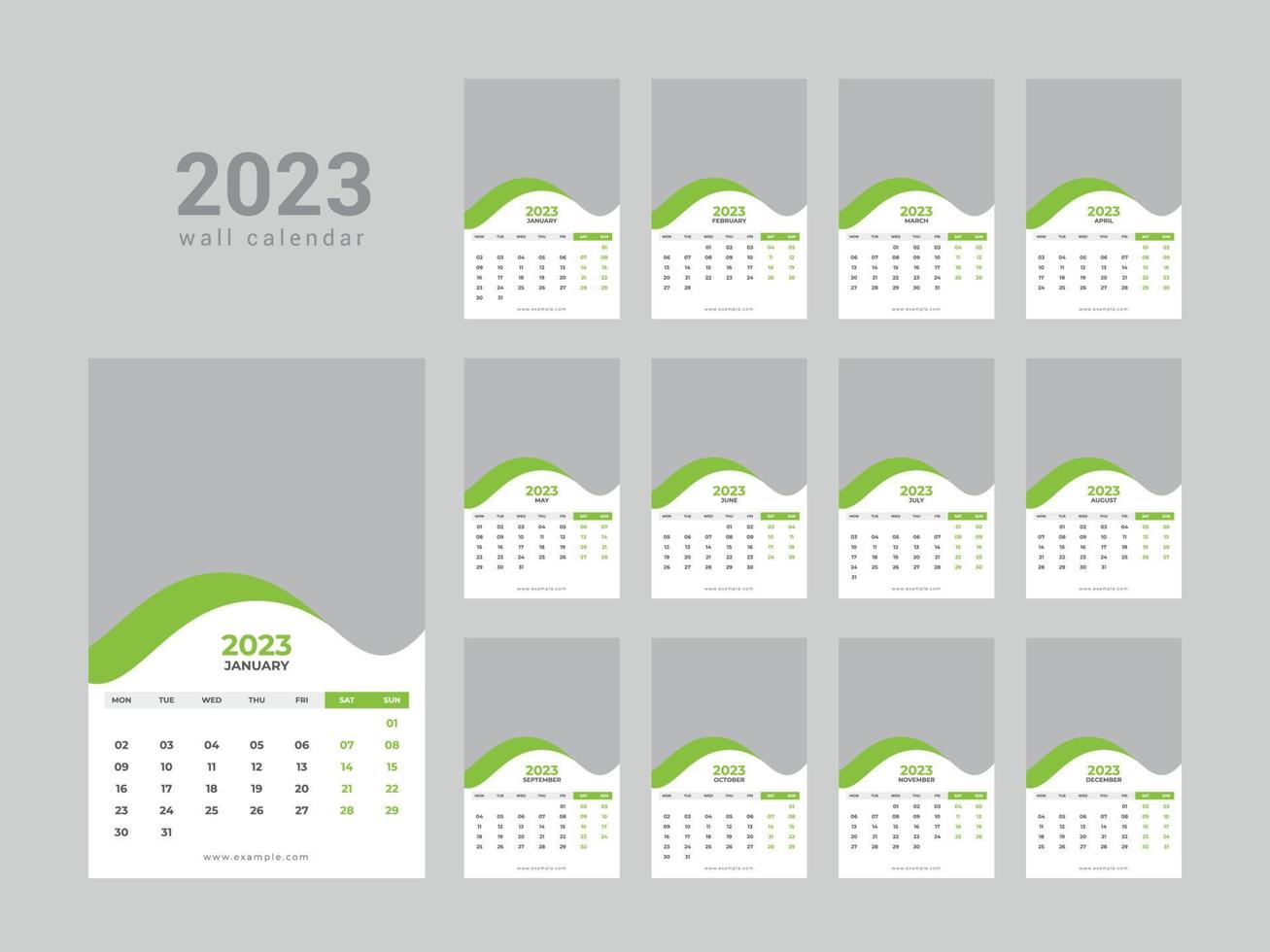 calendario da parete 2023 vettore