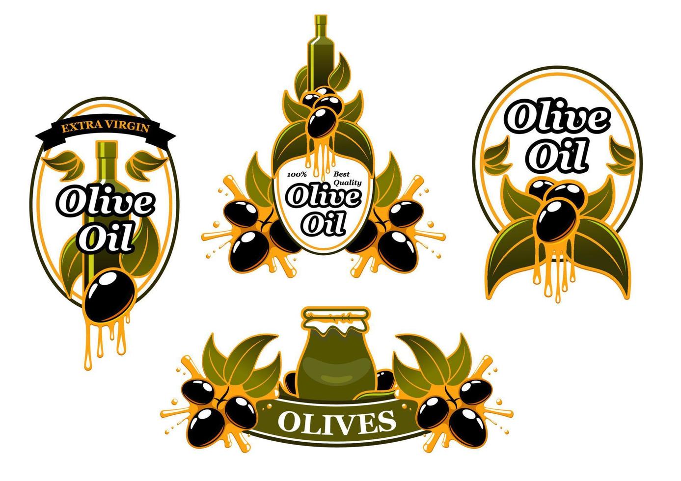 vettore icona di olive per biologico oliva olio