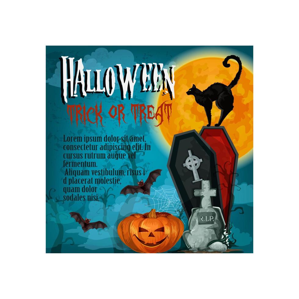 Halloween vacanza notte trucco trattare vettore manifesto