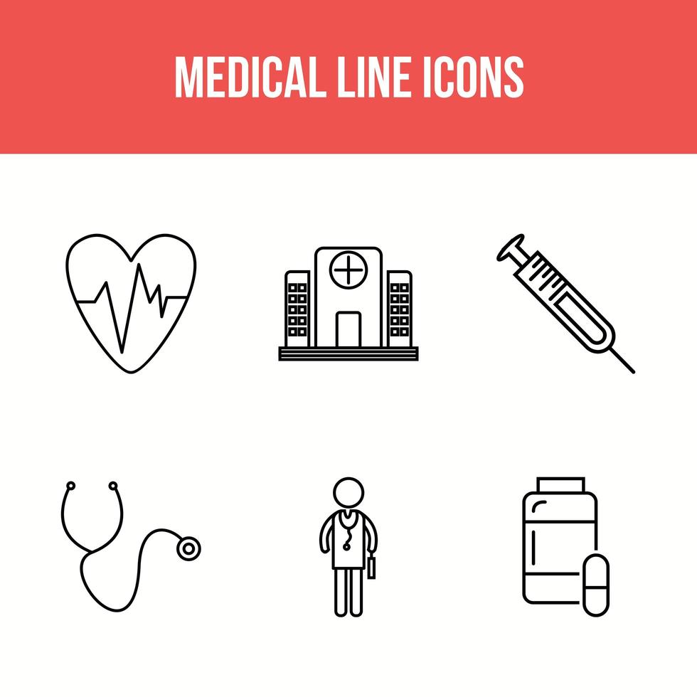 icone di linea medica vettore