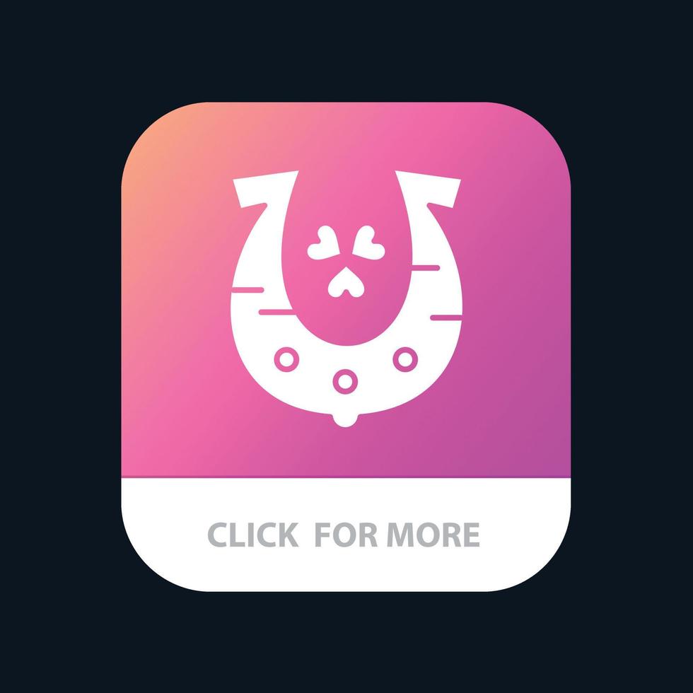 trifoglio d'oro ferro di cavallo fortuna mobile App pulsante androide e ios glifo versione vettore
