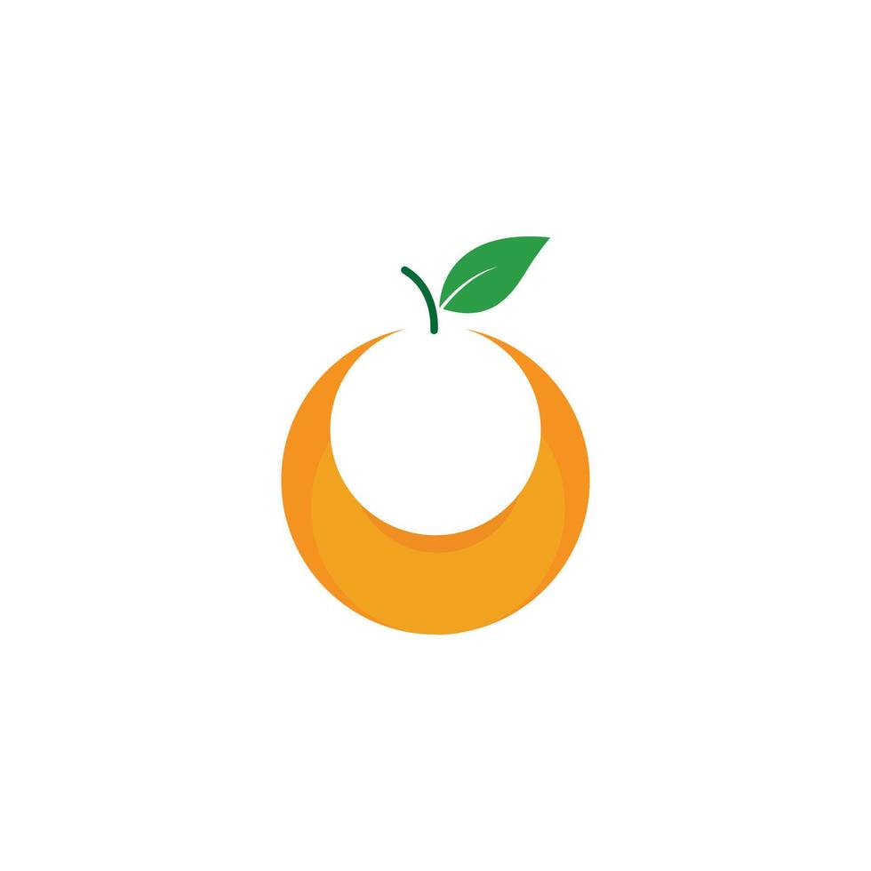 logo di frutta arancione vettore