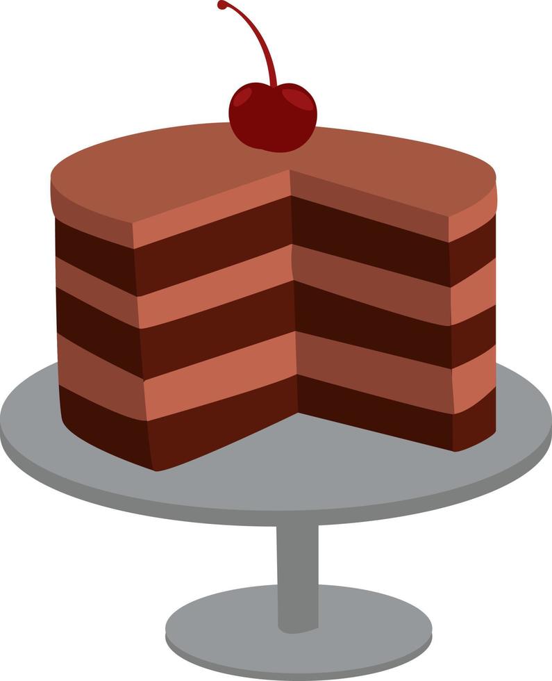 cioccolato torta, illustrazione, vettore su un' bianca sfondo.