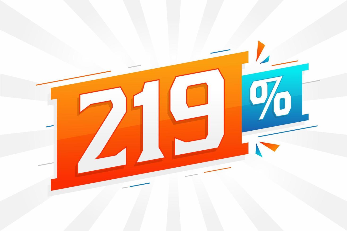 219 sconto marketing bandiera promozione. 219 per cento i saldi promozionale design. vettore