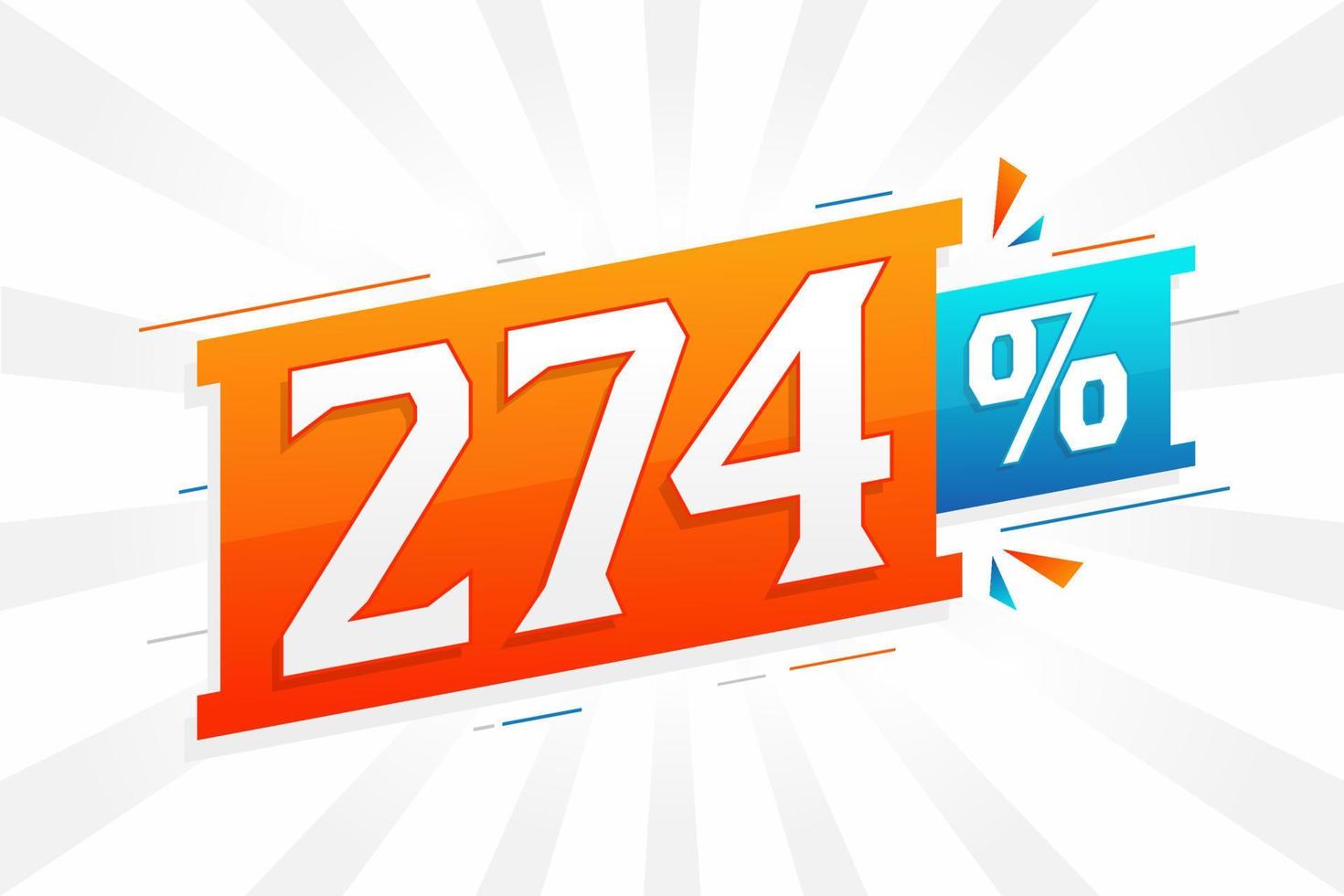 274 sconto marketing bandiera promozione. 274 per cento i saldi promozionale design. vettore