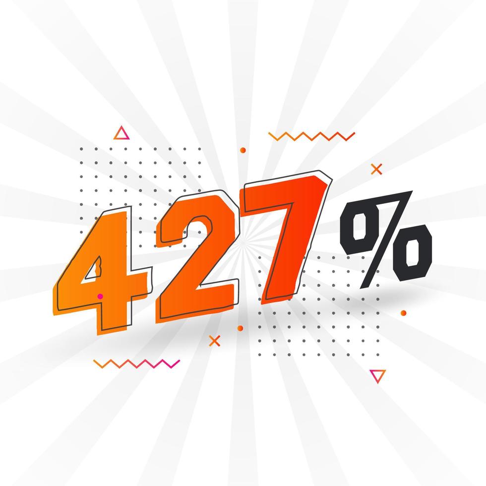 427 sconto marketing bandiera promozione. 427 per cento i saldi promozionale design. vettore