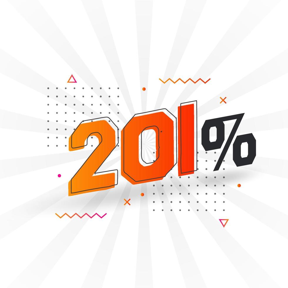 201 sconto marketing bandiera promozione. 201 per cento i saldi promozionale design. vettore