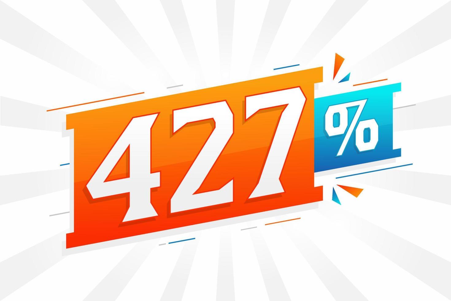 427 sconto marketing bandiera promozione. 427 per cento i saldi promozionale design. vettore