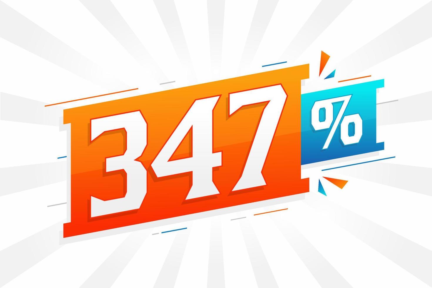 347 sconto marketing bandiera promozione. 347 per cento i saldi promozionale design. vettore