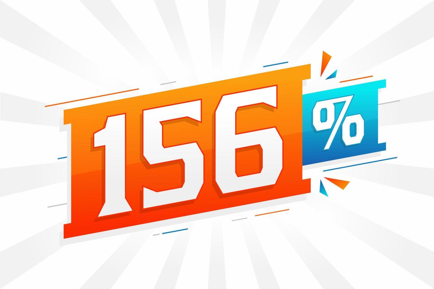 156 sconto marketing bandiera promozione. 156 per cento i saldi promozionale design. vettore