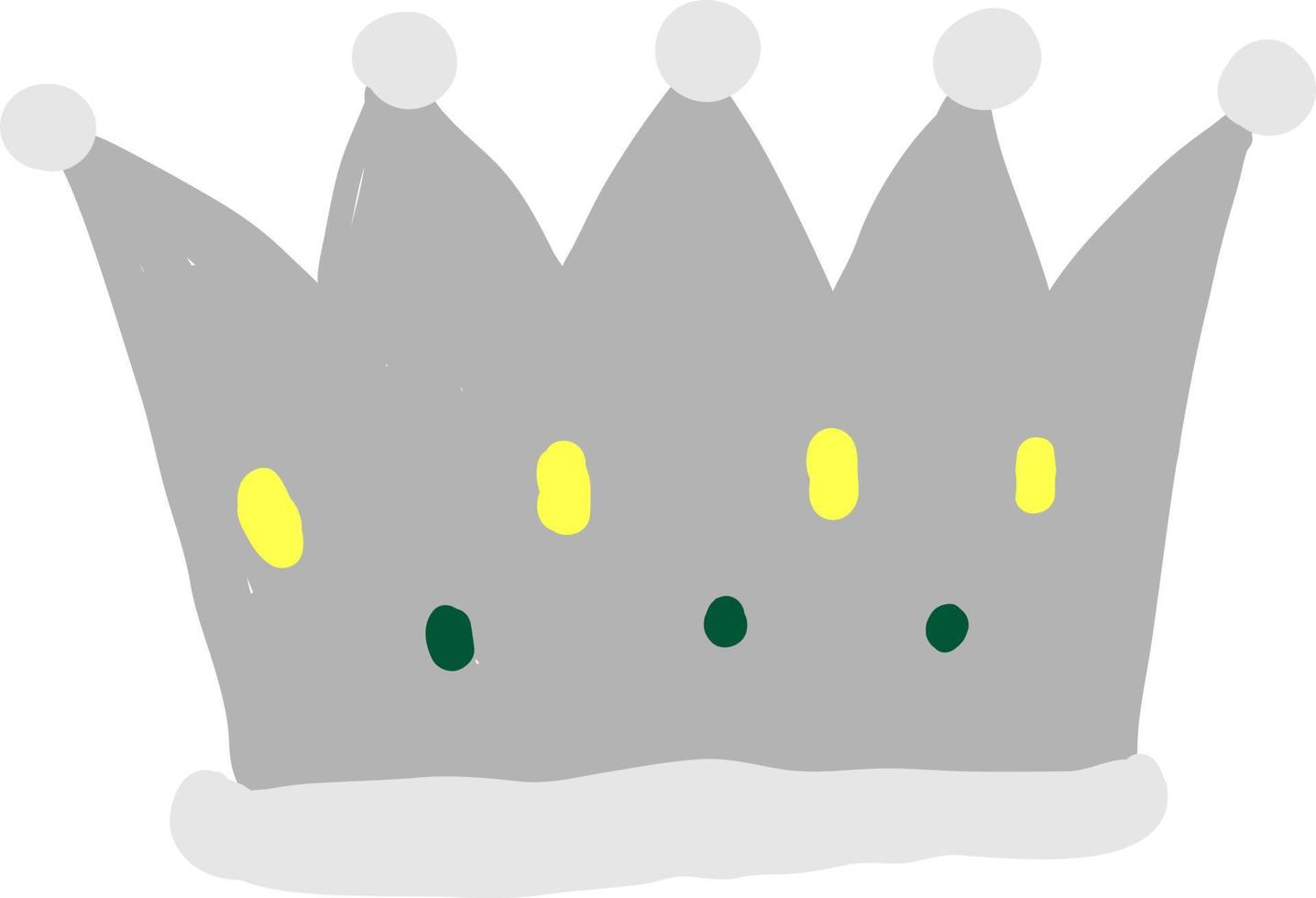 argento corona, illustrazione, vettore su bianca sfondo.
