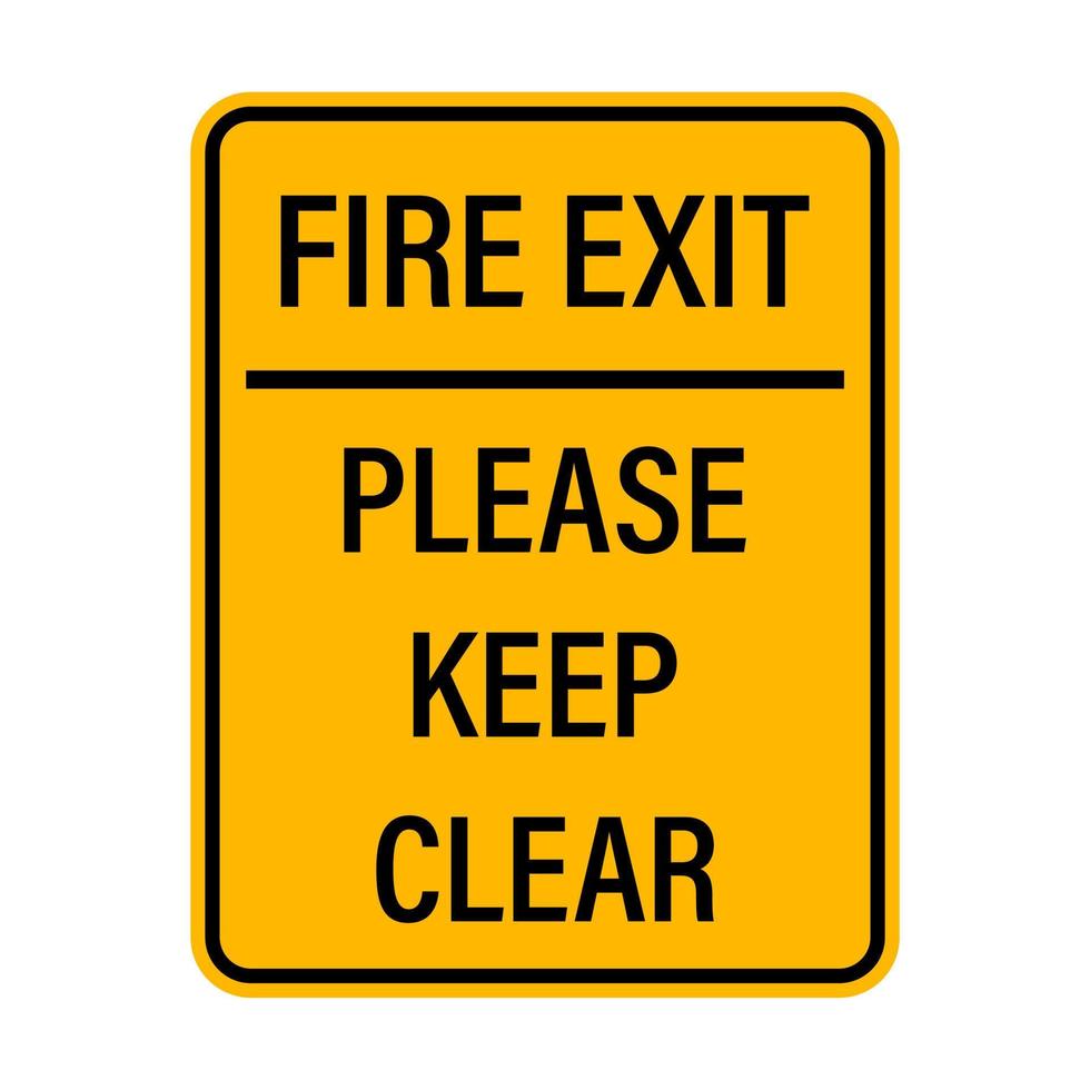 fuoco Uscita per favore mantenere chiaro avvertimento cartello icona vettore per il tuo ragnatela disegno, logo, infografica, ui. illustrazione