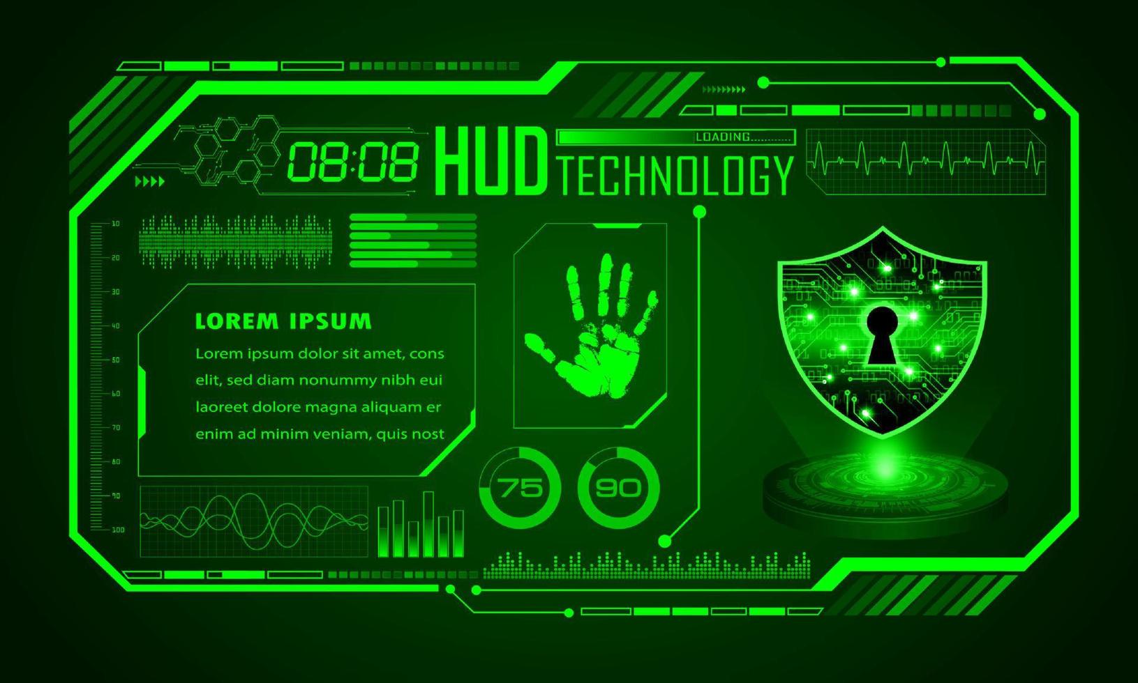 moderno hud tecnologia schermo sfondo vettore