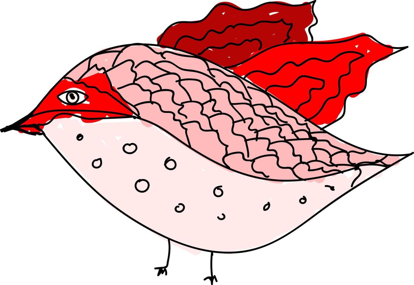 decorativo uccello, illustrazione, vettore su bianca sfondo.