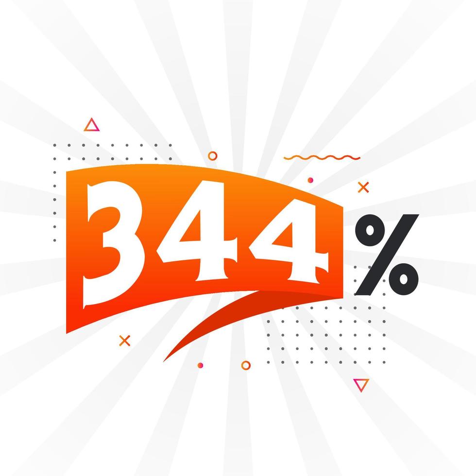 344 sconto marketing bandiera promozione. 344 per cento i saldi promozionale design. vettore