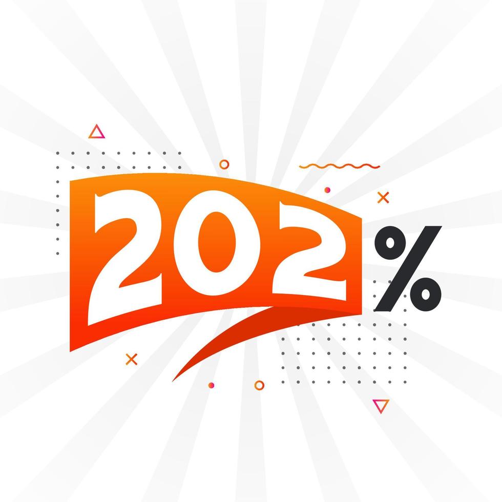 202 sconto marketing bandiera promozione. 202 per cento i saldi promozionale design. vettore