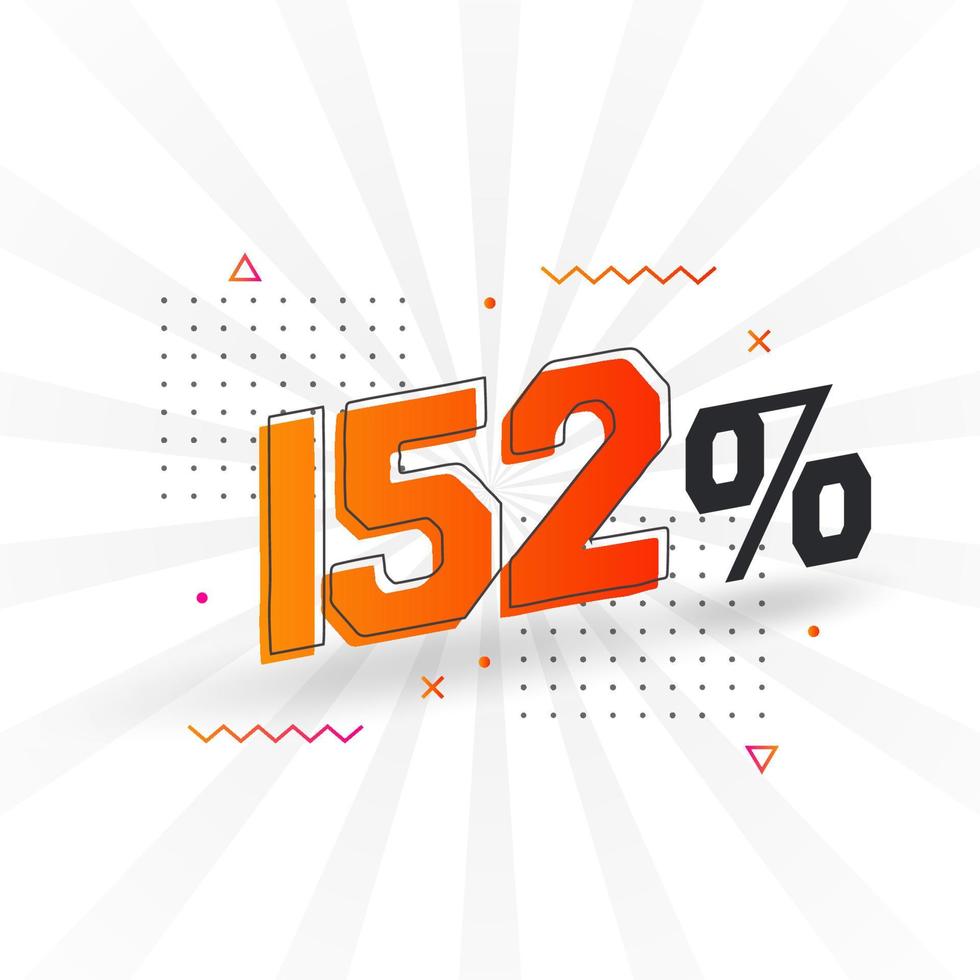 152 sconto marketing bandiera promozione. 152 per cento i saldi promozionale design. vettore