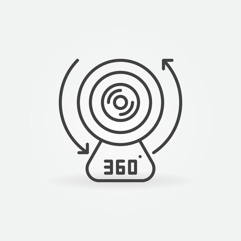 360 gradi telecamera dispositivo lineare vettore concetto minimo icona