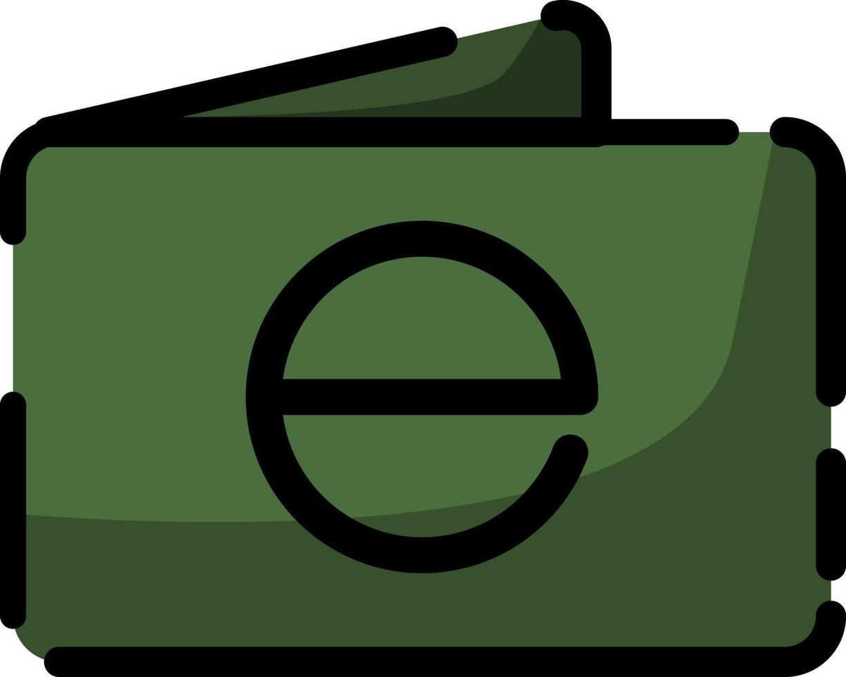 verde e portafoglio , illustrazione, vettore su un' bianca sfondo.