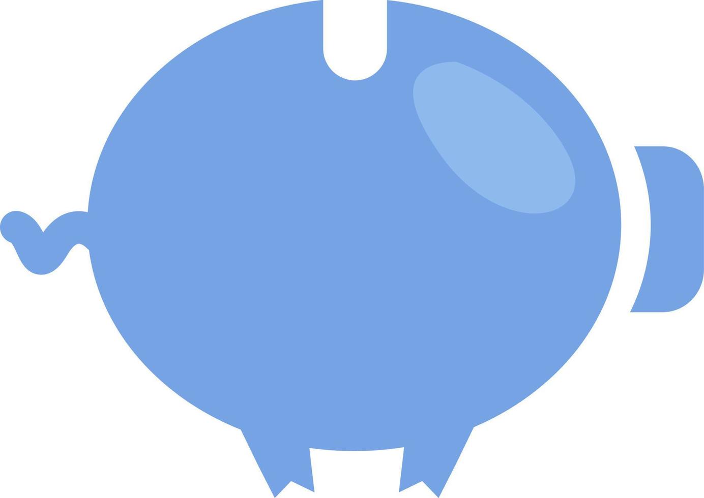 blu porcellino banca, illustrazione, vettore, su un' bianca sfondo. vettore