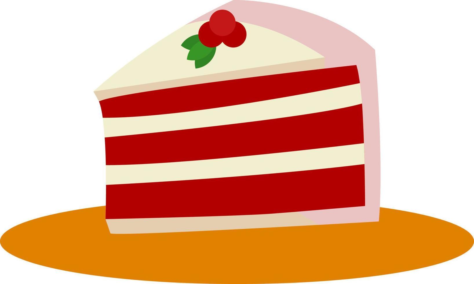 rosso torta, illustrazione, vettore su bianca sfondo.