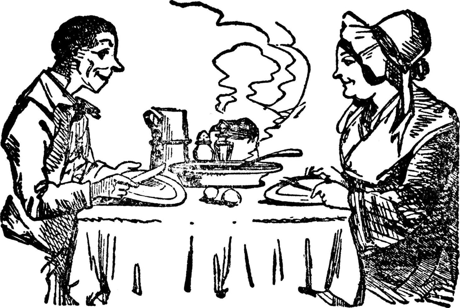 cena, Vintage ▾ illustrazione. vettore