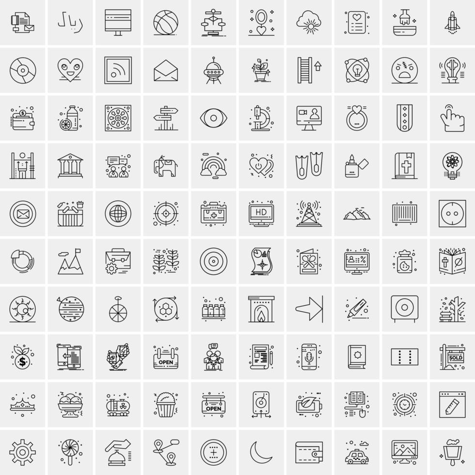 imballare di 100 universale linea icone per mobile e ragnatela vettore