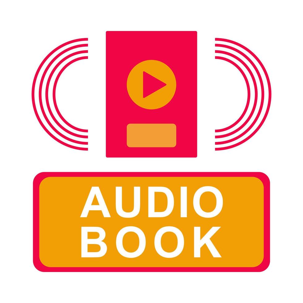 audiolibro icona o logo su bianca sfondo. vettore illustrazione. eps 10.