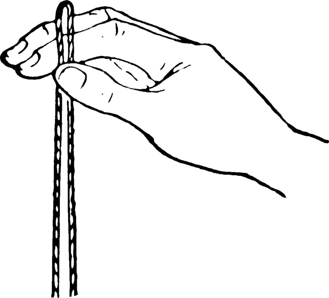 mano Tenere corda, Vintage ▾ illustrazione vettore