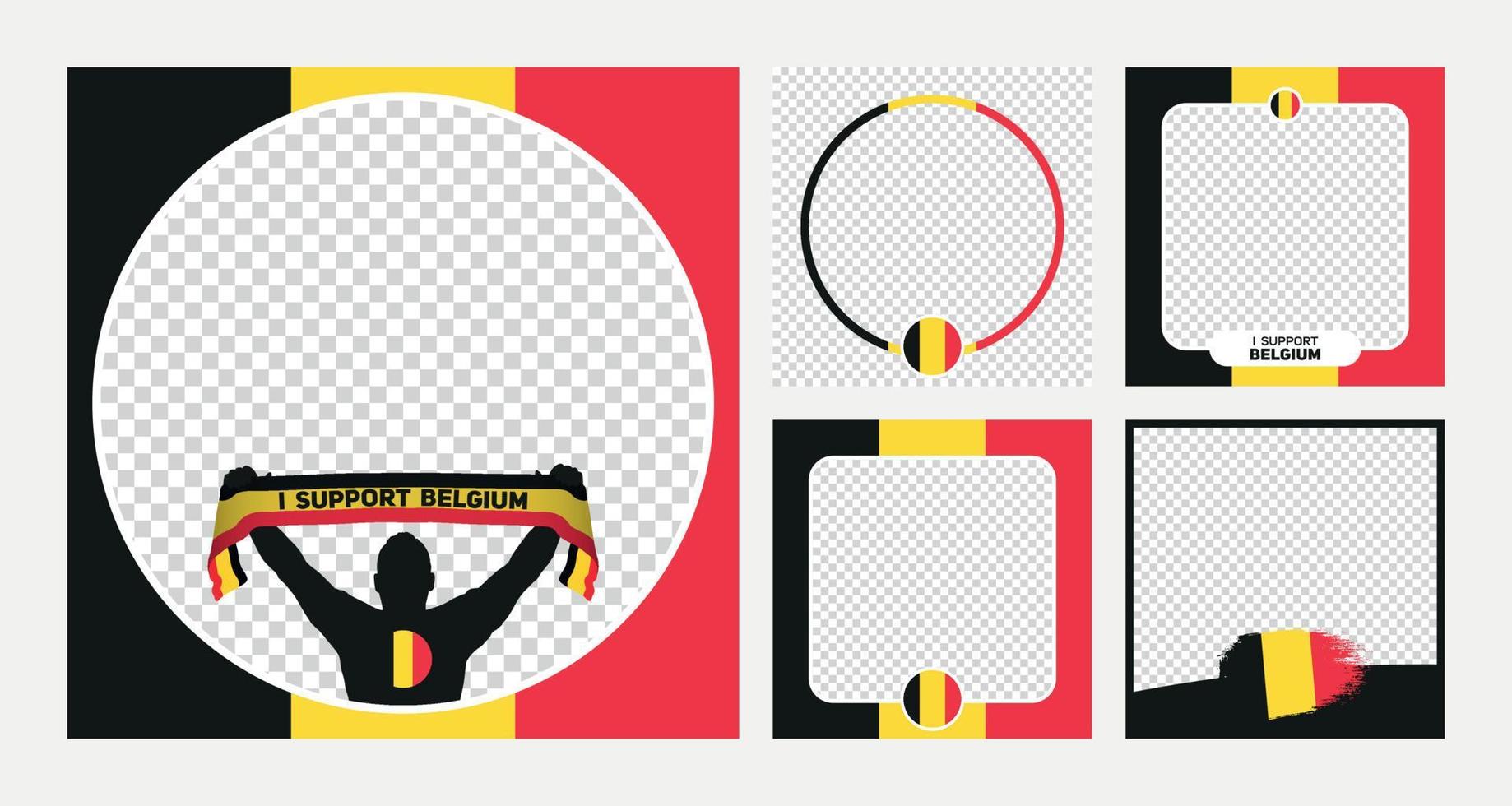 io supporto Belgio mondo calcio campionato profil immagine telaio banner per sociale media vettore