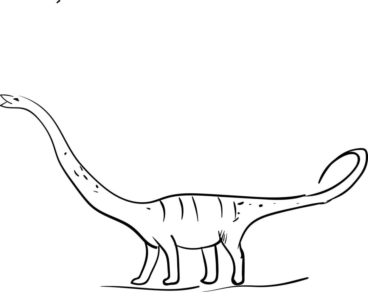 lungo collo dinosauro disegno, illustrazione, vettore su bianca sfondo.
