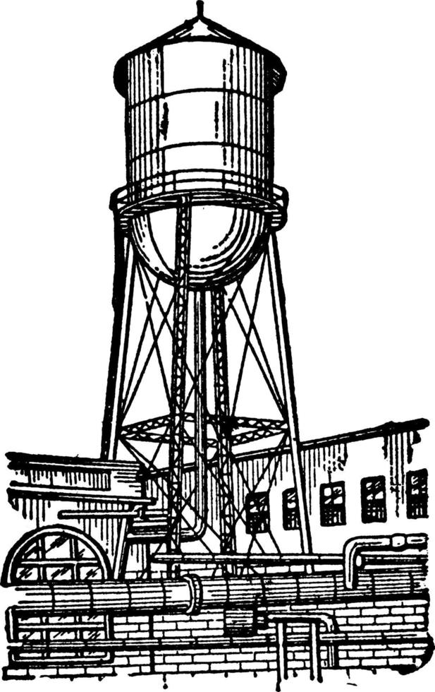 acqua Torre Vintage ▾ illustrazione. vettore