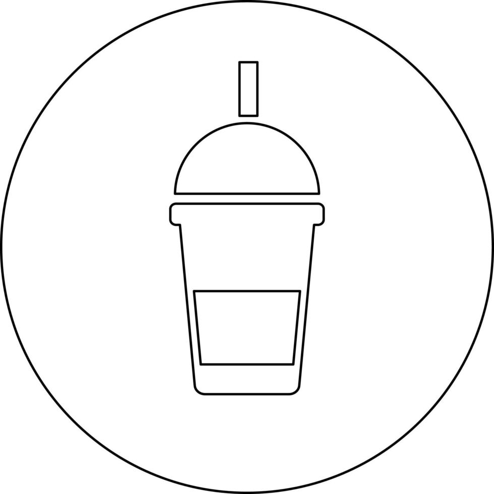 slushie nel un' plastica tazza, illustrazione, vettore su bianca sfondo.