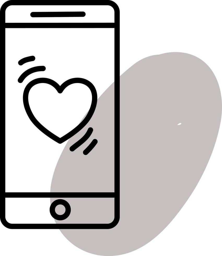 Telefono battito cardiaco inseguitore, illustrazione, vettore, su un' bianca sfondo. vettore