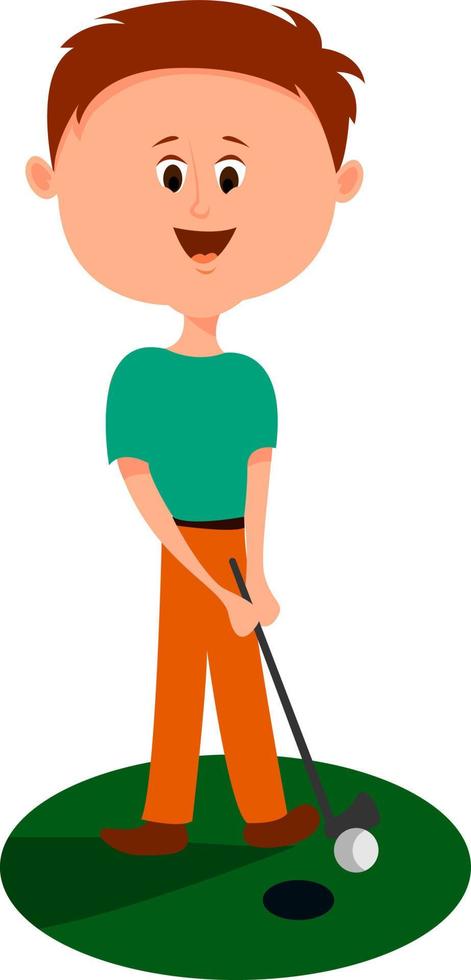 giocatore di golf, illustrazione, vettore su bianca sfondo.