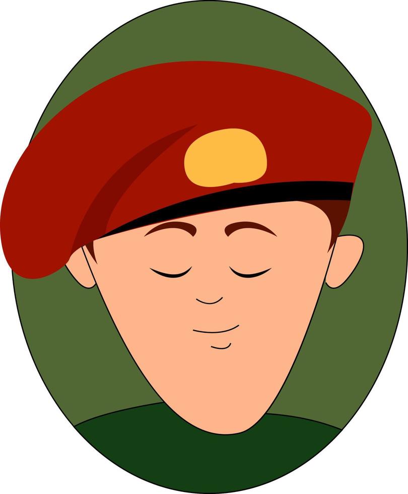 militare rosso berretto, illustrazione, vettore su bianca sfondo.