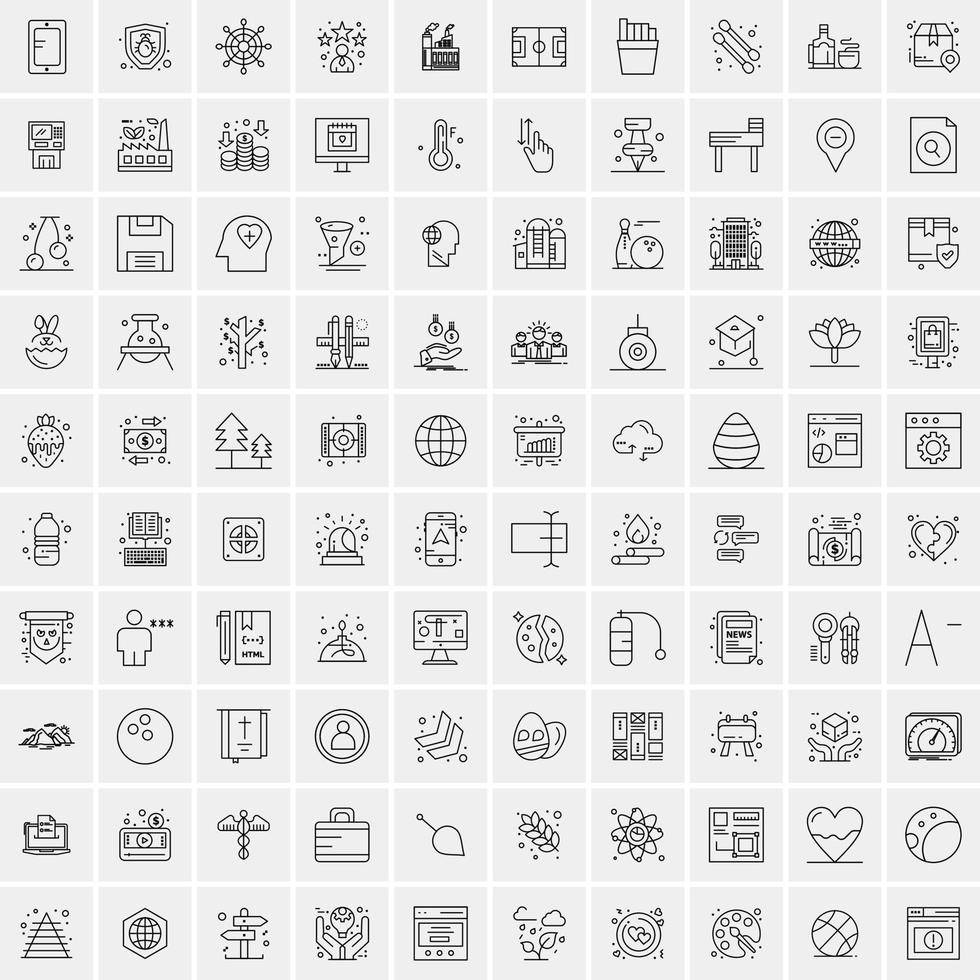 imballare di 100 universale linea icone per mobile e ragnatela vettore