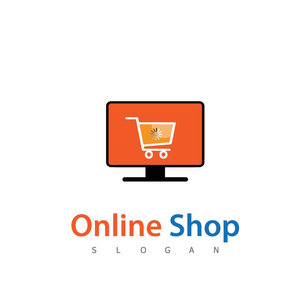 in linea shopping logo negozio simbolo vettore