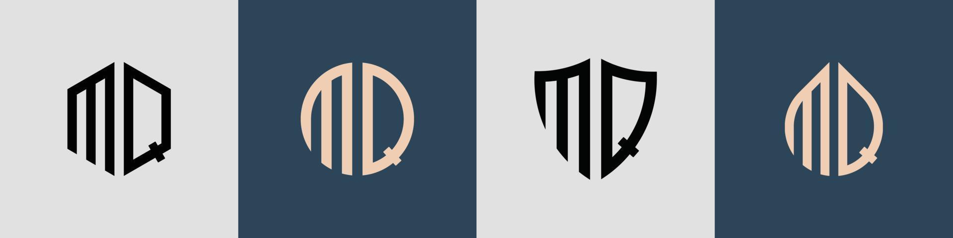 creativo semplice iniziale lettere mq logo disegni fascio. vettore