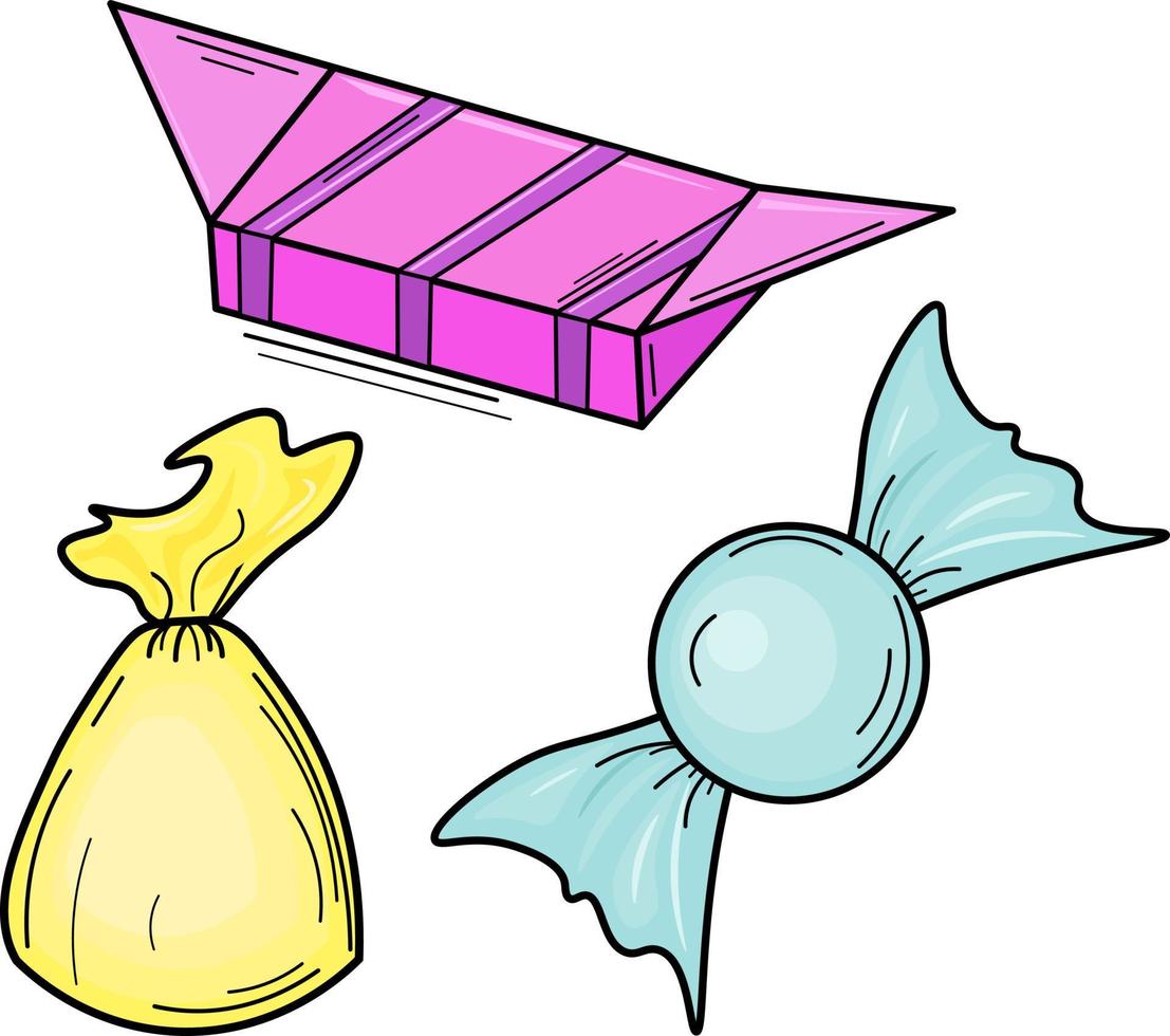 cartone animato illustrazione di colorato caramelle vettore