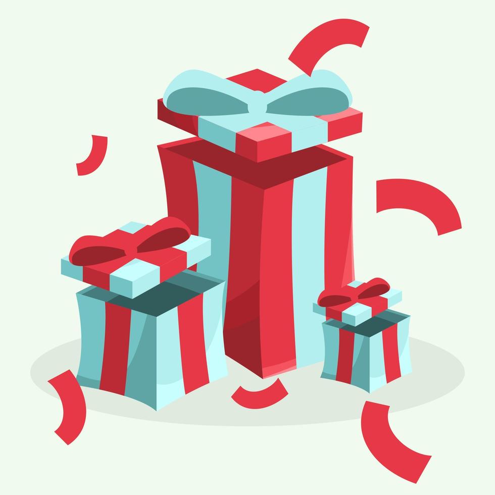 regalo scatola cartone animato illustrazione Natale presente elemento vettore