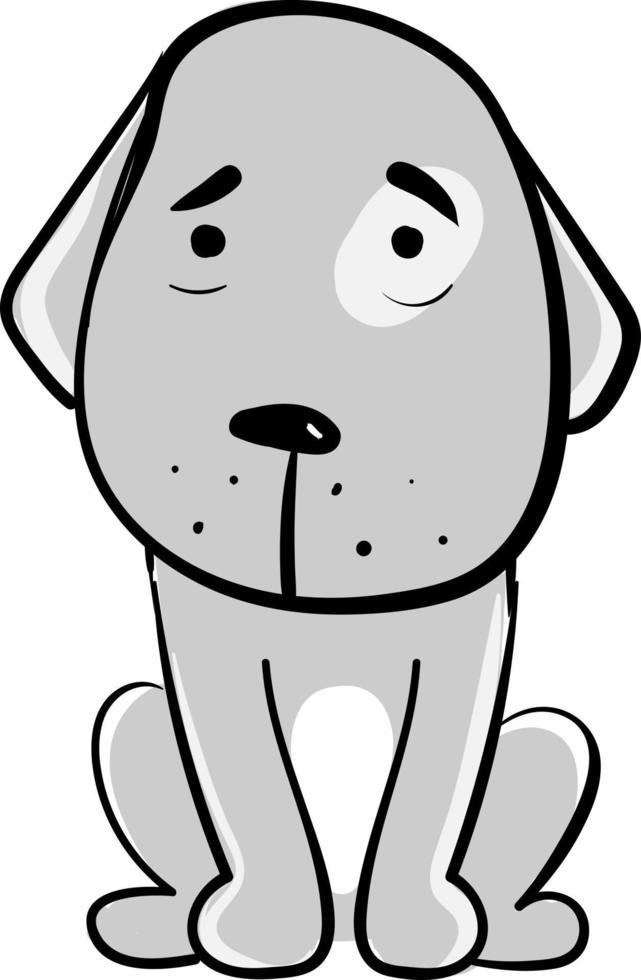 triste cane, illustrazione, vettore su bianca sfondo