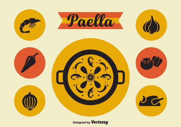 Paella icone vettoriali