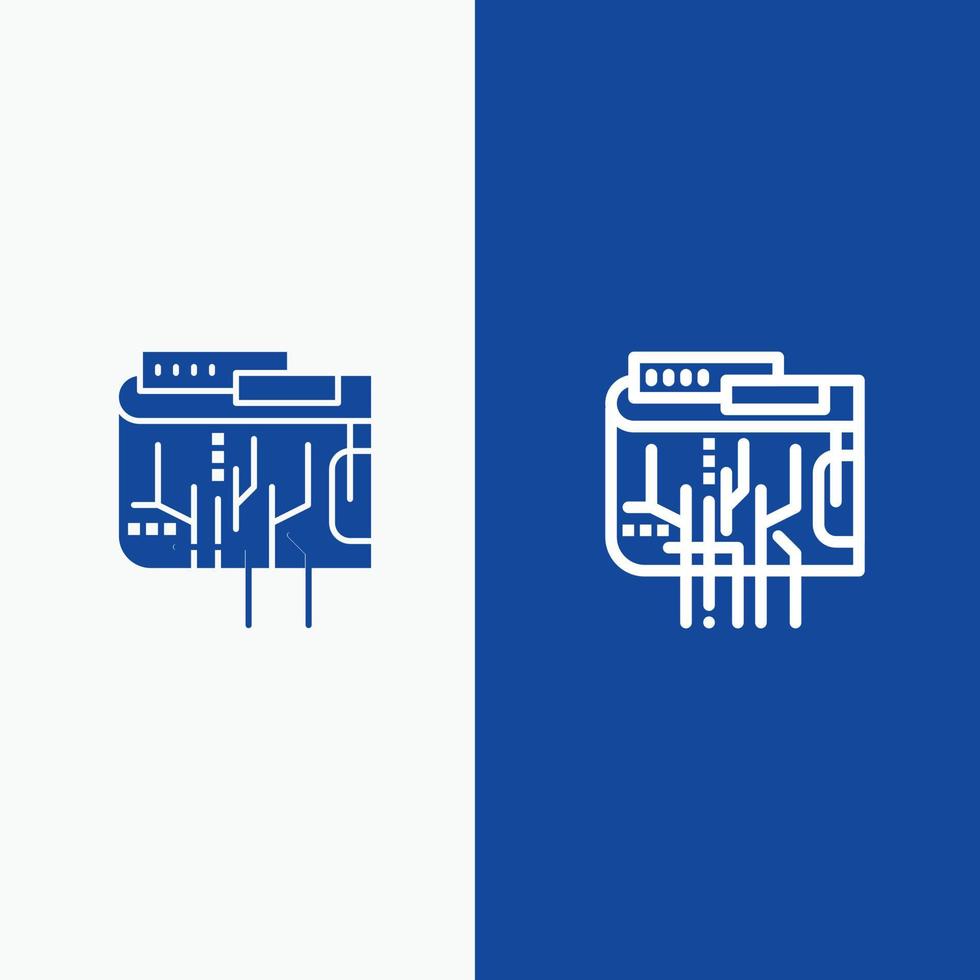 crypto moneta moneta digitale Internet Multi linea e glifo solido icona blu bandiera linea e glifo vettore
