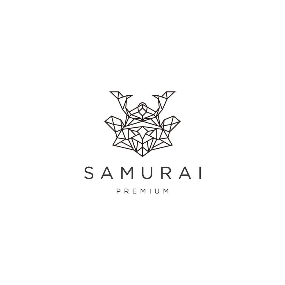 samurai geometrico logo icona design modello vettore