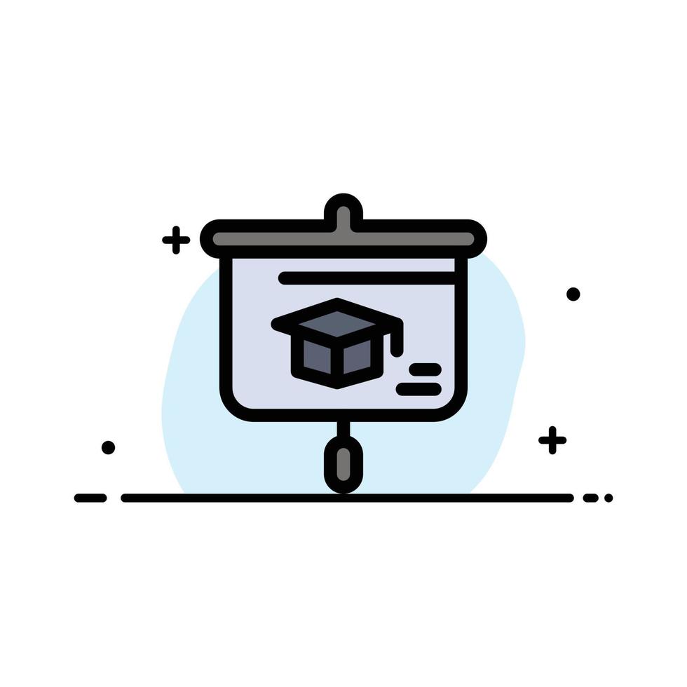 grafico formazione scolastica presentazione scuola attività commerciale piatto linea pieno icona vettore bandiera modello